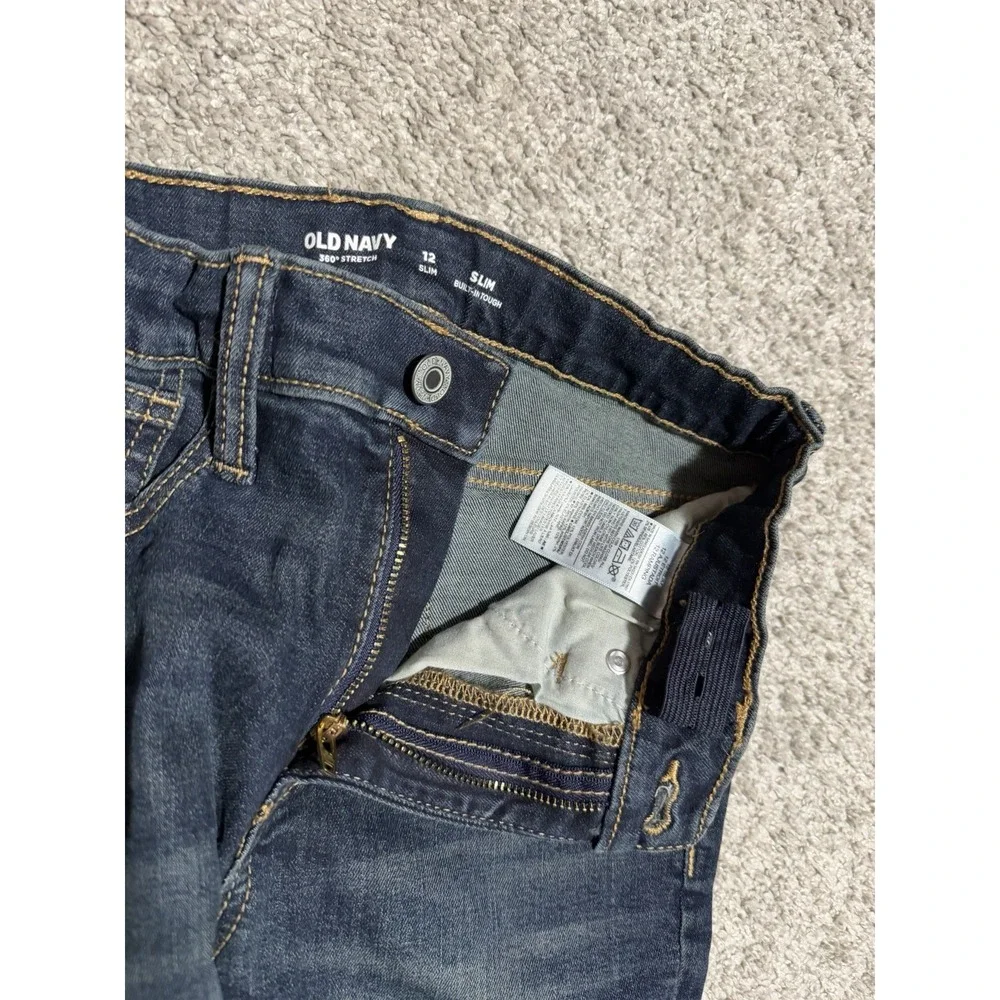 Lot of 2 Old Navy Youth Boy's Slim Blue Denim Jeans Size 12